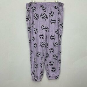 Disney Kids Purple, Black Soft Jack Skellington Jogger Pajamas Size XL 14-16